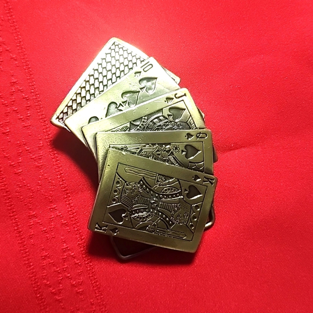 Royal Flush Belt Buckle Poker/ 1977 Vintage